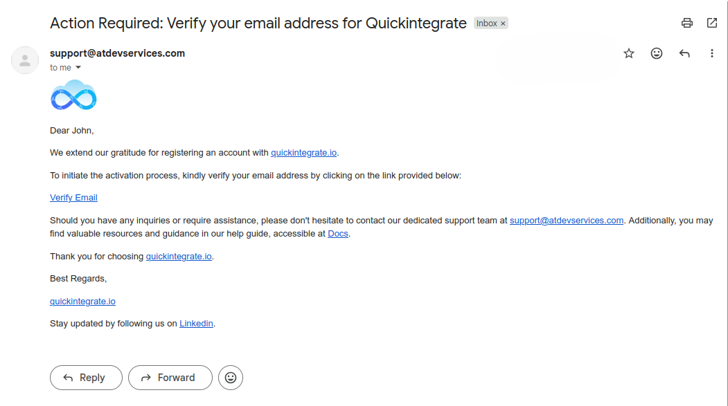 Verify email